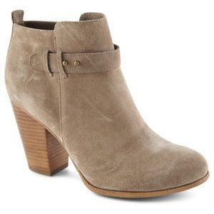 Tan Suede Booties Heels
